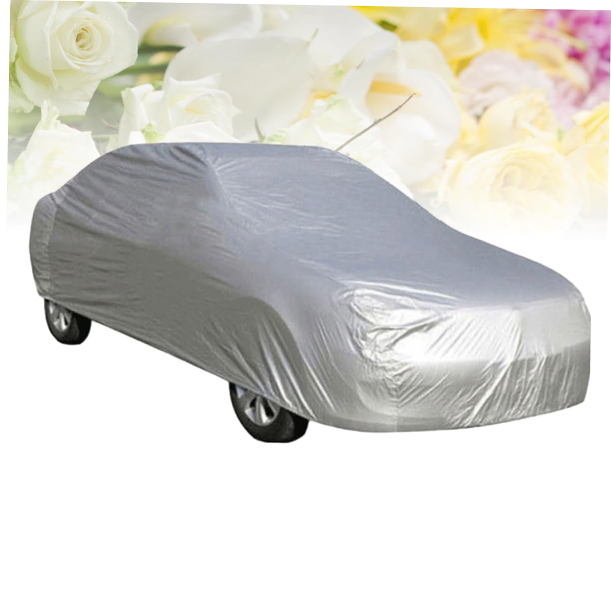 BUGUUYO Car Sunscreen Cover Waterproof Dustproof All-Season Easy Care Silver Size m — view 9