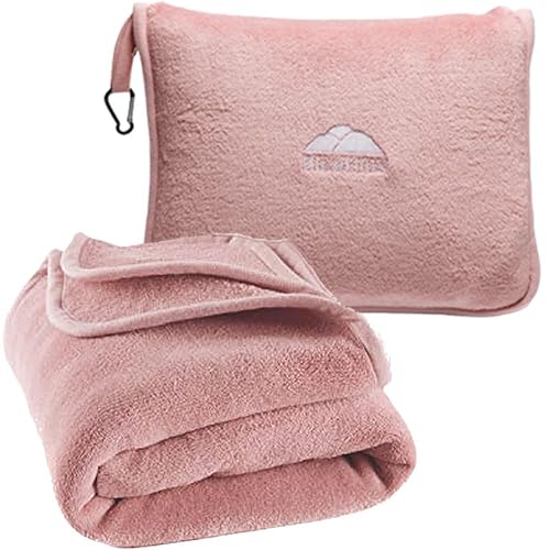 BlueHills Premium Soft Long Travel Blanket Pillow for Tall Airplane Flight Blanket 70 X48 inch Throw...