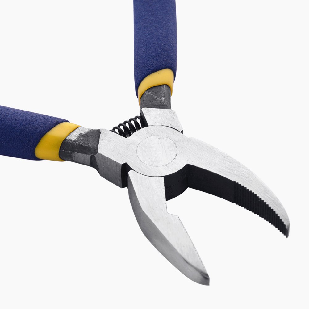 Glass Breaking Grozing Pliers, 3/8 Inch Flat Curved Jaw