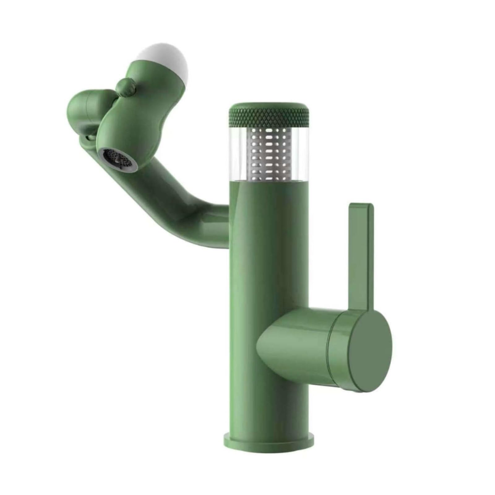 Robotic Arm Bathroom Faucet, 304 Stainless Steel Basin Mixer with LED Display, Undermount Tap,Safe and Reliable(Groen)