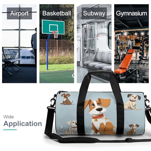 Dog Gym Bag for Men Women, Sturdy Oxford Cloth Travel Bags with Removable Shoulder Strap, Waterproof Duffel Bag for Fitness, Travel, Yoga3