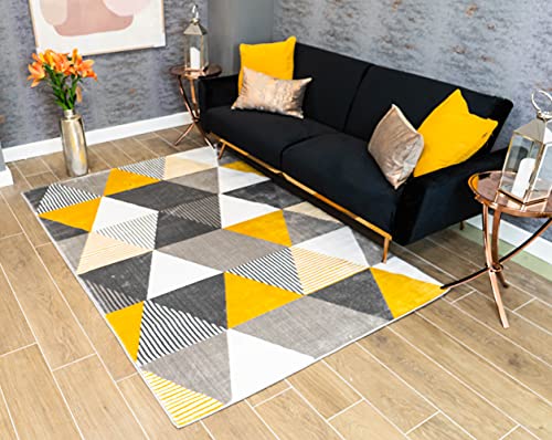 Alfombras Salon Mostaza y Gris Marca A2Z Rug