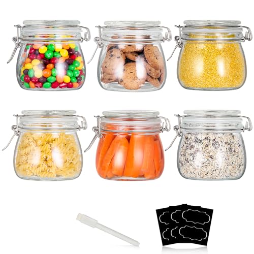Save on YEBODA 16oz Glass Food Storage Jars with Airtight Lids (6 Pack)
