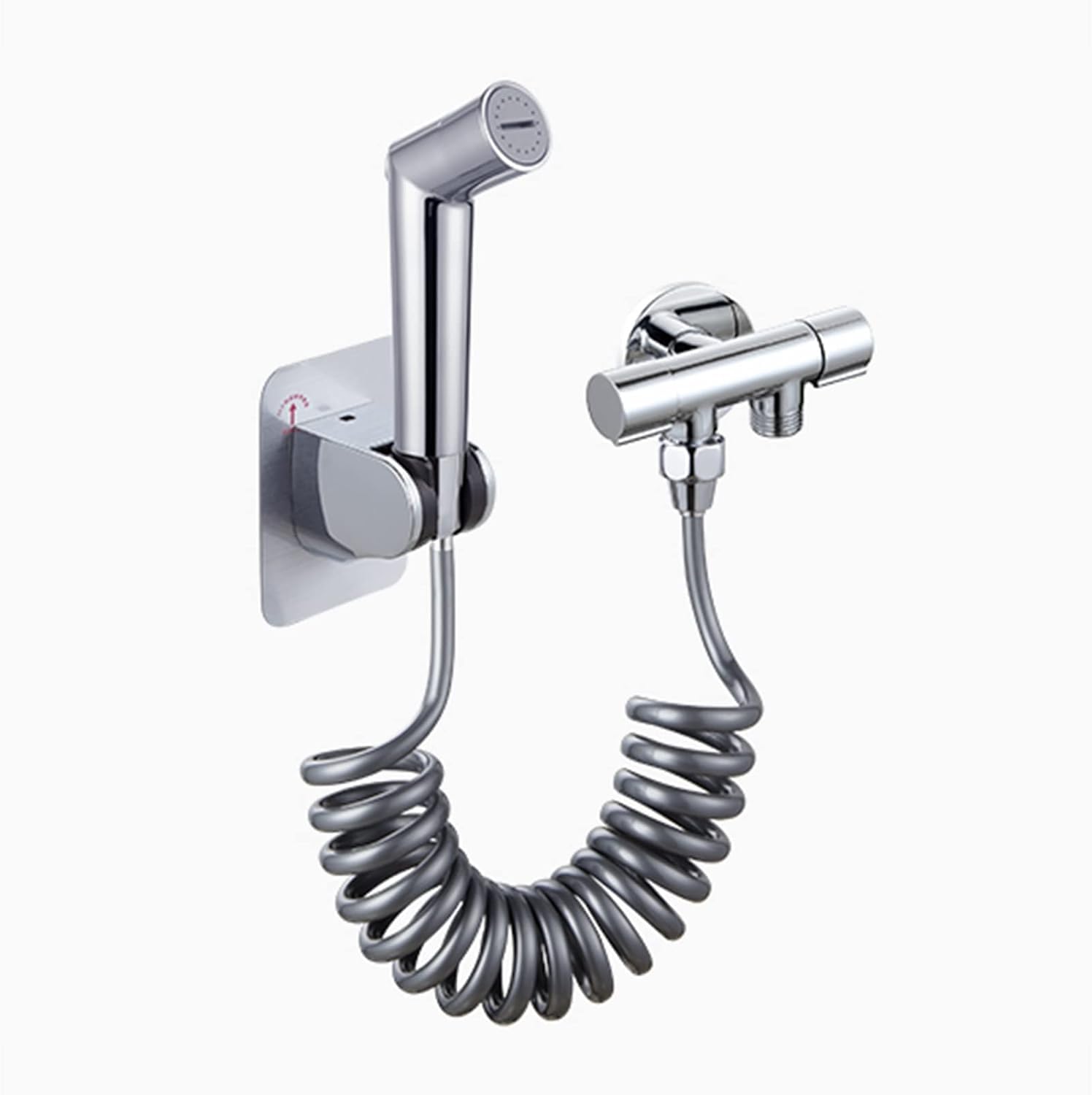 Chrome Toilet Bidet Kit - Handheld Bidet Sprayer - Toilet Shower Head with Hose and Holder Wall Mounted