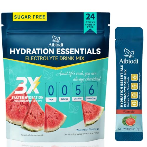 Image of Electrolytes Powder Packets - Sugar Free & Zero Calorie Liquid Daily Drink Mix - Instant Hydration & Energy Supplement with 6 Electrolytes and 5 Vitamins, Keto Friendly & Vegan - 24 Sticks