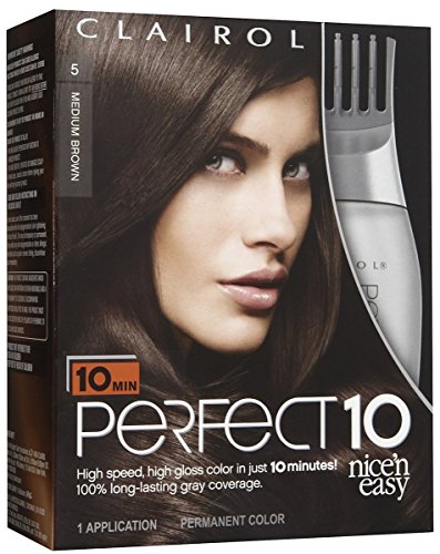 Clairol Perfect 10 by Nice 'n Easy Hair Color, 005, Medium Brown