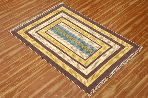 Tapis kilim en coton résistant pour salon et extérieur