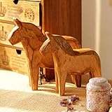 ★ PAKET ENTHÄLT 2 Stück Holzpferd: Groß + Klein, Maß: Groß - 7,4 * 7,8 * 2,4 