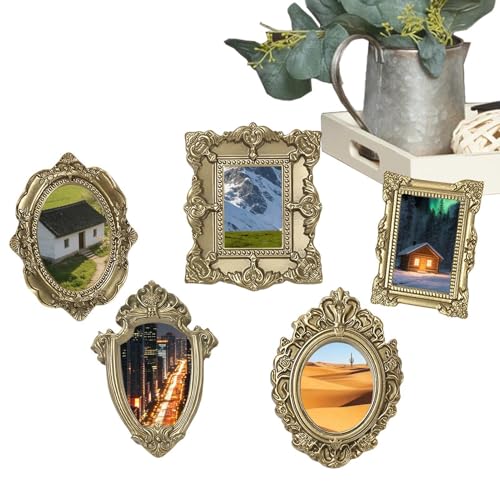 Yhsioaklo Mini Vintage Bilderrahmen | Vintage Harz Deko Fotoset Mehrteilig,Galerie Wand Dekoration für Weihnachtsbilder - Für Fotos Wanddekoration Bastelprojekte Zuhause Tischdekoration Schmuck