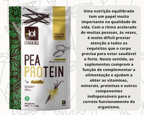 Pea Protein Sabor Baunilha 600g - Rakkau, 600g - Rakkau