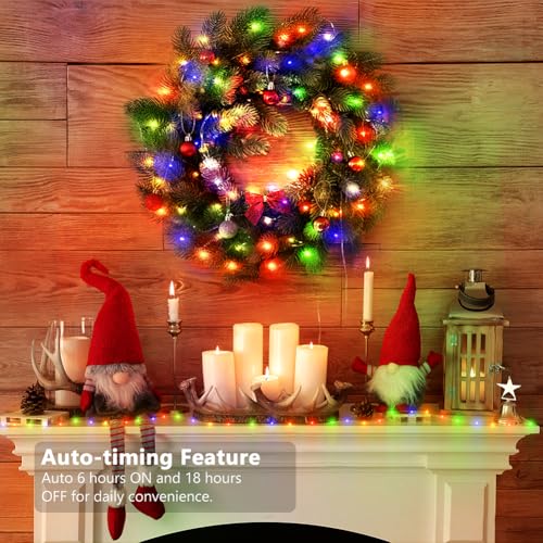 16.5ft Battery Operated String Lights, 50 LED Twinkle Fairy String Lights Battery Powered with Timer for Indoor Outdoor Christmas Trees Wreath Decoration Party Bedroom - Multicolor by KepStars - Used condition - Image 3