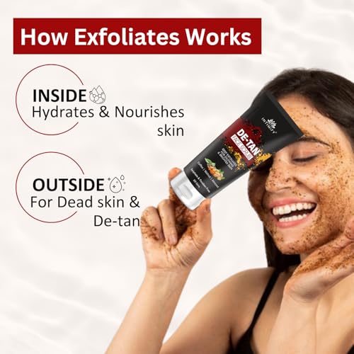 Image of INTIMIFY Detan Face Scrub | For Tan Removal | Exfoliate Dead Skin With Walnut, Coffee | for Women & Men - 50g
