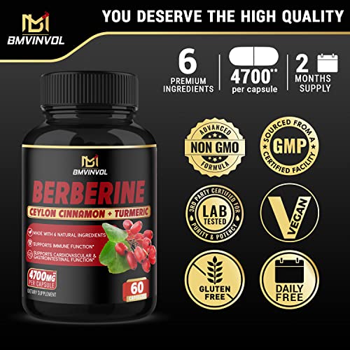 Buying Guide (2 Packs) Berberine Supplement 4700mg Plus Ceylon