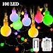 Produktbild Batterie-Lichterkette  Outdoor Lichterkette [Fernbedienung & Timer] 10 m 100 LEDs 8 Modi wasserdicht batteriebetrieben Lichterkette für Dekorationen Weihnachten, Mehrfarbig, 1