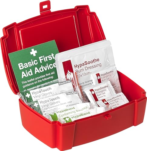 Safety First Aid Group Evolution Plus HypaSoothe Emergency Burns First Aid Kit Small with Burns Gels and Dressings - for Home Workplace Workshop Catering environments
