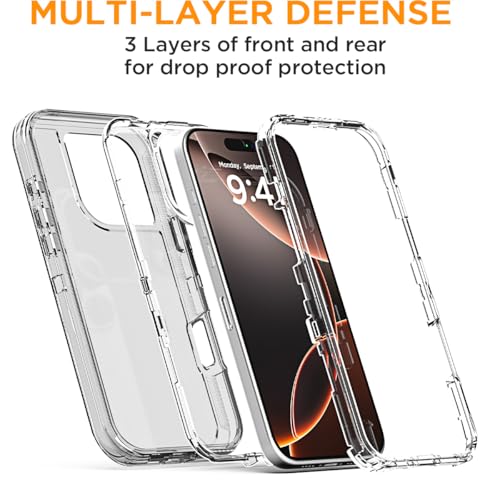 AICase for iPhone 16 Pro Max Case Clear 3 in 1 Heavy Duty Drop Protection Full Body Rugged Shockproof/Dust Proof 3-Layer Military Protective Tough Durable Cover for iPhone 16 Pro Max 6.9"_5 - image 2