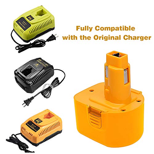 2Pack 12V 3.6Ah DW9071 Battery Replacement for DeWalt 12V XRP Battery Ni-Hh DC9071 DC9072 DE9037 DE9071 DE9072 DE9074 DE9075 Compatible with DeWalt 12Volt Tools