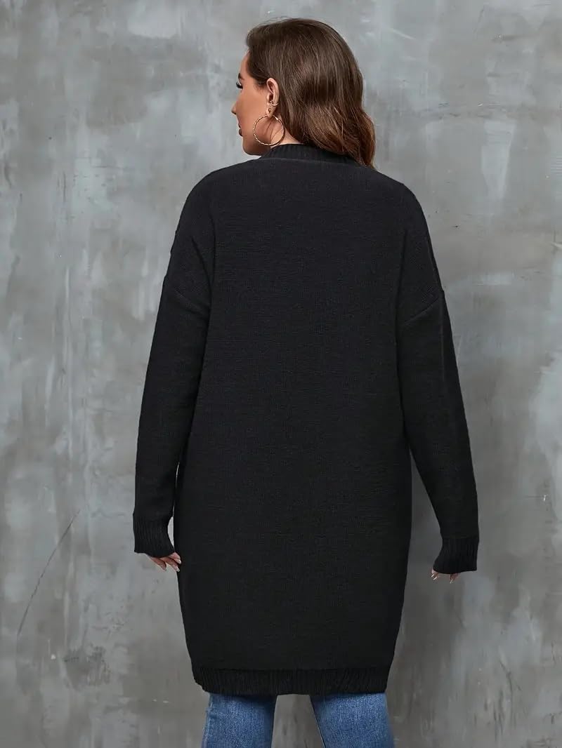 Cable Knit Long Cardigan Sweater, Button Front - Image 4