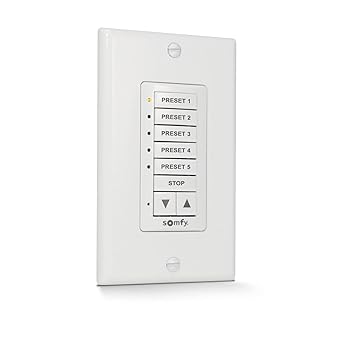 Somfy Decoflex Wirefree RTS Wall Switch, 5 Channel, White (1810813)