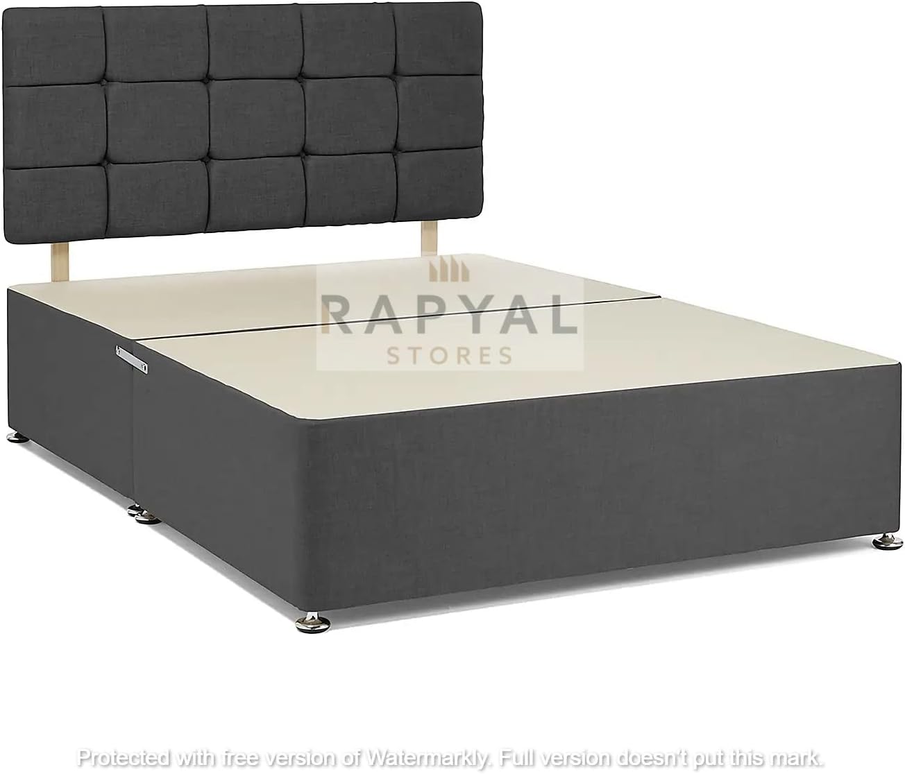 Rapyal Sleep Reinforced Heavy Duty Divan Bed (CHARCOAL FABRIC DIVAN BED