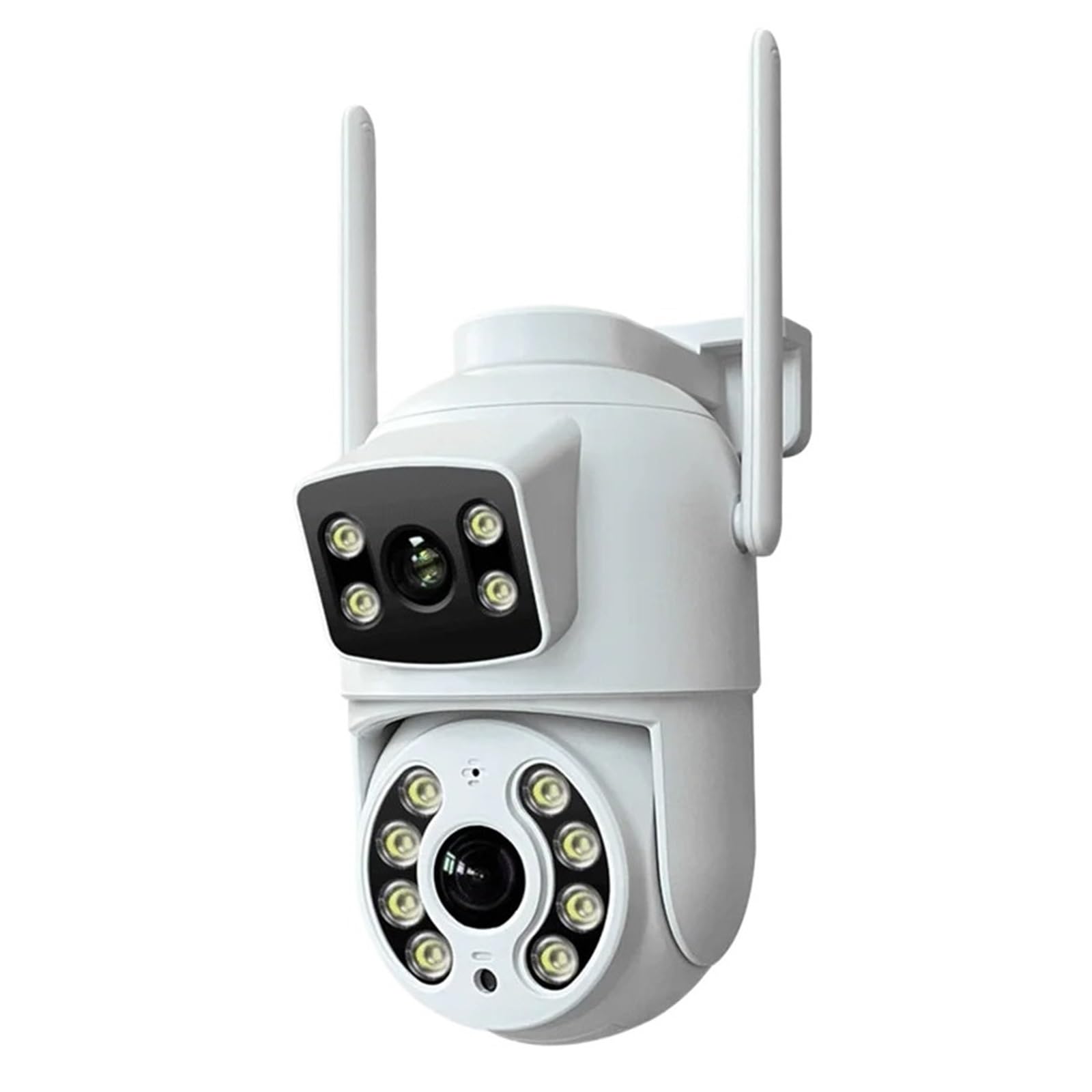 Jvddi One Color 6Mp Graffiti Dual-Lens Wifi Pan-Tilt Outdoor Dual-Screen Ai Automatic Human Tracking Security Protection Color Night Vision Cam(Cam No Card)
