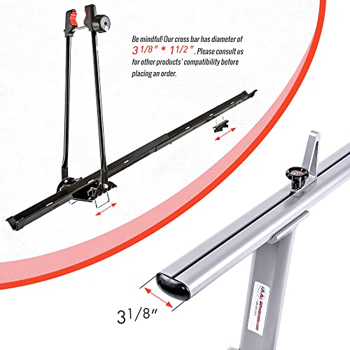 Image of Model APX2502-SLV Low-Profile Utility Aluminum Pick-Up Truck Ladder Rack with Load Stops