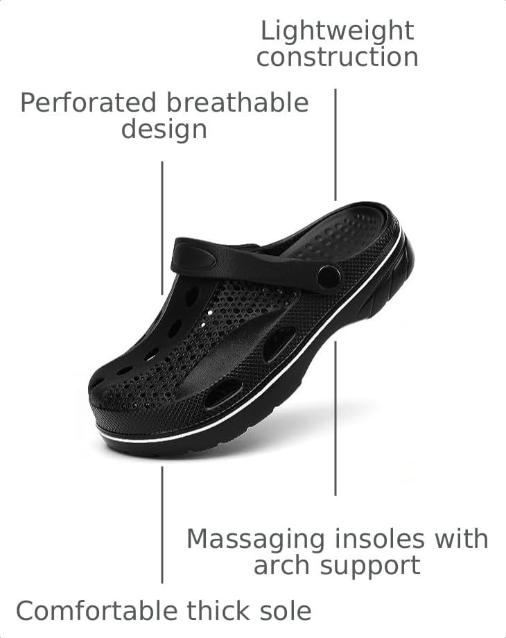 Image of SOSOWHLTE Men's & Women's Arch Support Clogs Garden Shoes Removable Insole
