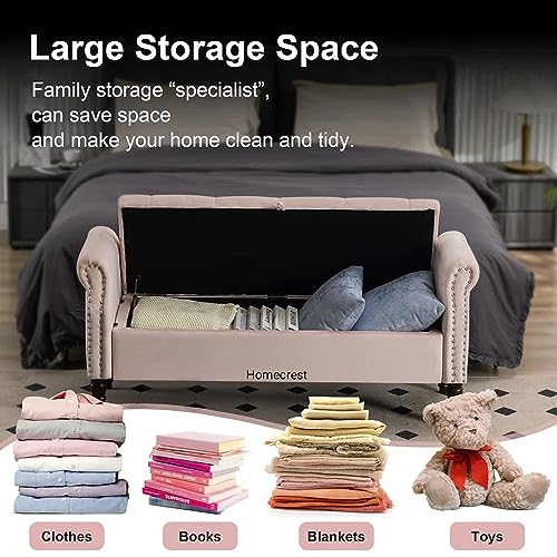 Image of Cleobury Storage Couch Bench Ottoman Bench 2 Seater Sofa Settee for livingroom badroom Office (Pink)
