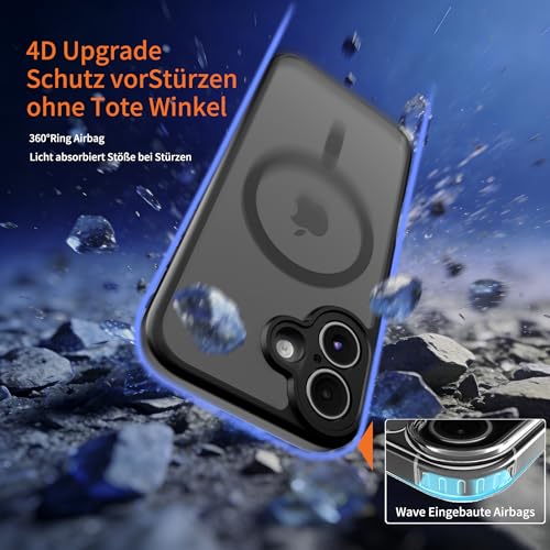 CLFZON für iPhone 17 Hülle (Kompatibel mit MagSafe) mit 2 Schutzfolie, (Vollständiger Kameraschutz) Kratzfest Transluzente Rückseite Magnetisch Handyhülle, Schwarz