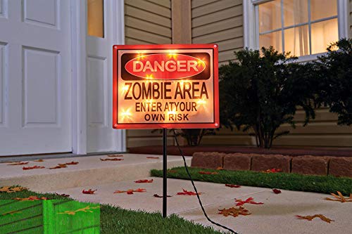 Celebrations 9016034 14 In. Danger Zombie Area Lighted Lawn Decoration - Case Of 8