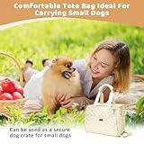 LCUHAVA Hundetasche für Kleine Hunde Tragetasche Hund Hundetragetasche bis 5kg Hundetransporttasche 41 x 30 x 18 cm, Faltbar, Atmungsaktiv, mit Sicherheitsgurt, für Kleine Hunde Kaninchen Katze