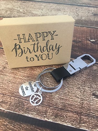 17th Birthday ~ Black Leather Keepsake Genuine Leather Key Chain with Gift Packaging for Boy or Girl 17th Birthday Gift