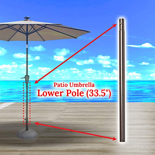 Benefitusa Outdoor Patio Umbrella Replacement Bottom Lower Pole With Bullet Buckle,Golden Coffee (33.5" L) #TOP2