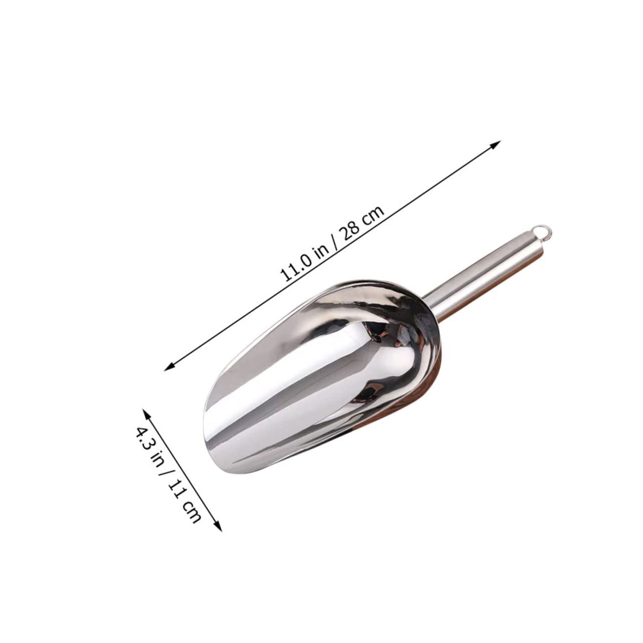Stainless Steel Ice Scoop Multi Purpose Ice Shovel for Grains Nuts and Flour Ergonomic Design for Comfortable Grip for Home Kitchen and Bar Use