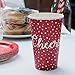 Greenhouse Compostables, Cheers Paper Party Cups, 50 Ct, 16oz 100% Compostable, Red with White Stars, Disposable Patriotic Holiday Celebration Drinkware