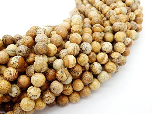 Gemstone Beads For Jewelry Making, Sold Per Bag 5 Strands Inside, Picture Jasper 8Mm #TOP3