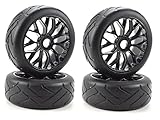 Apex RC Products 1/8 On-Road Black Mesh Wheels & Super Grip Tires - Set of 4#6020
