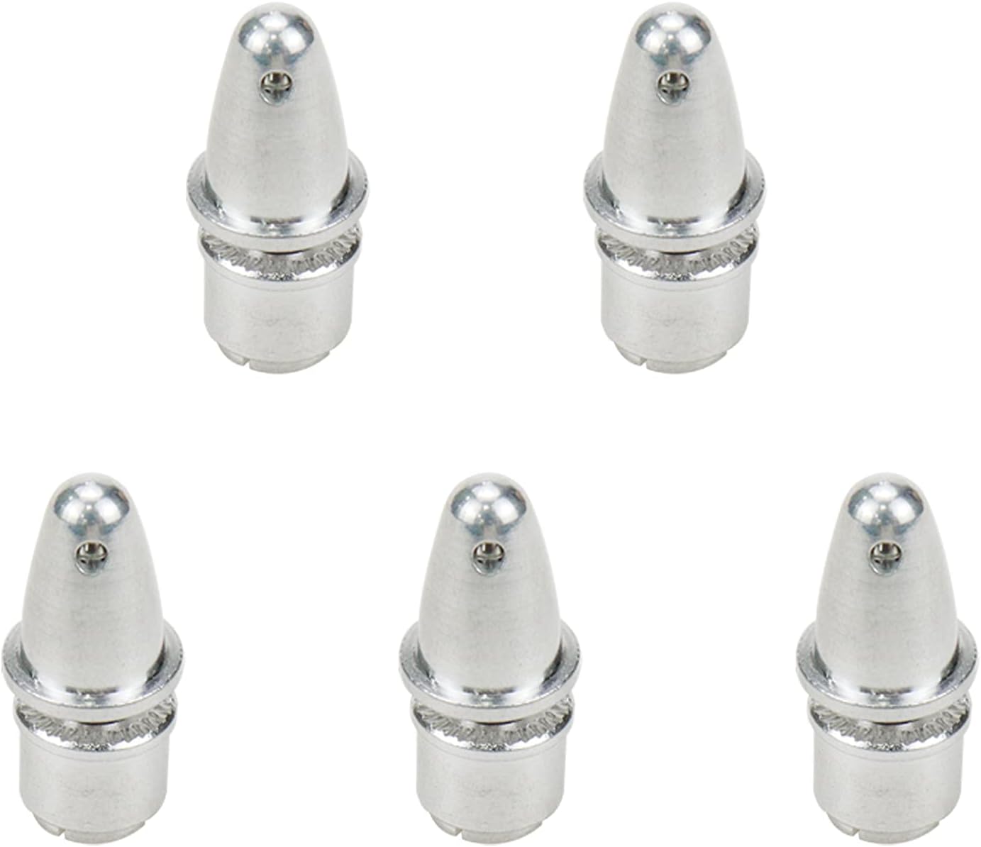 Mcredy 5Pcs RC Aluminum Bullet Propeller Adapter Holder for Brushless Motor Prop (3.17mm aperture and 5mm output axle)