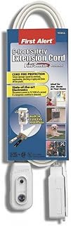 First Alert 90866 LCDI Safety Extension Cord, Protected with Fire Shield, 3-Outlet, 6-Foot, White by First Alert