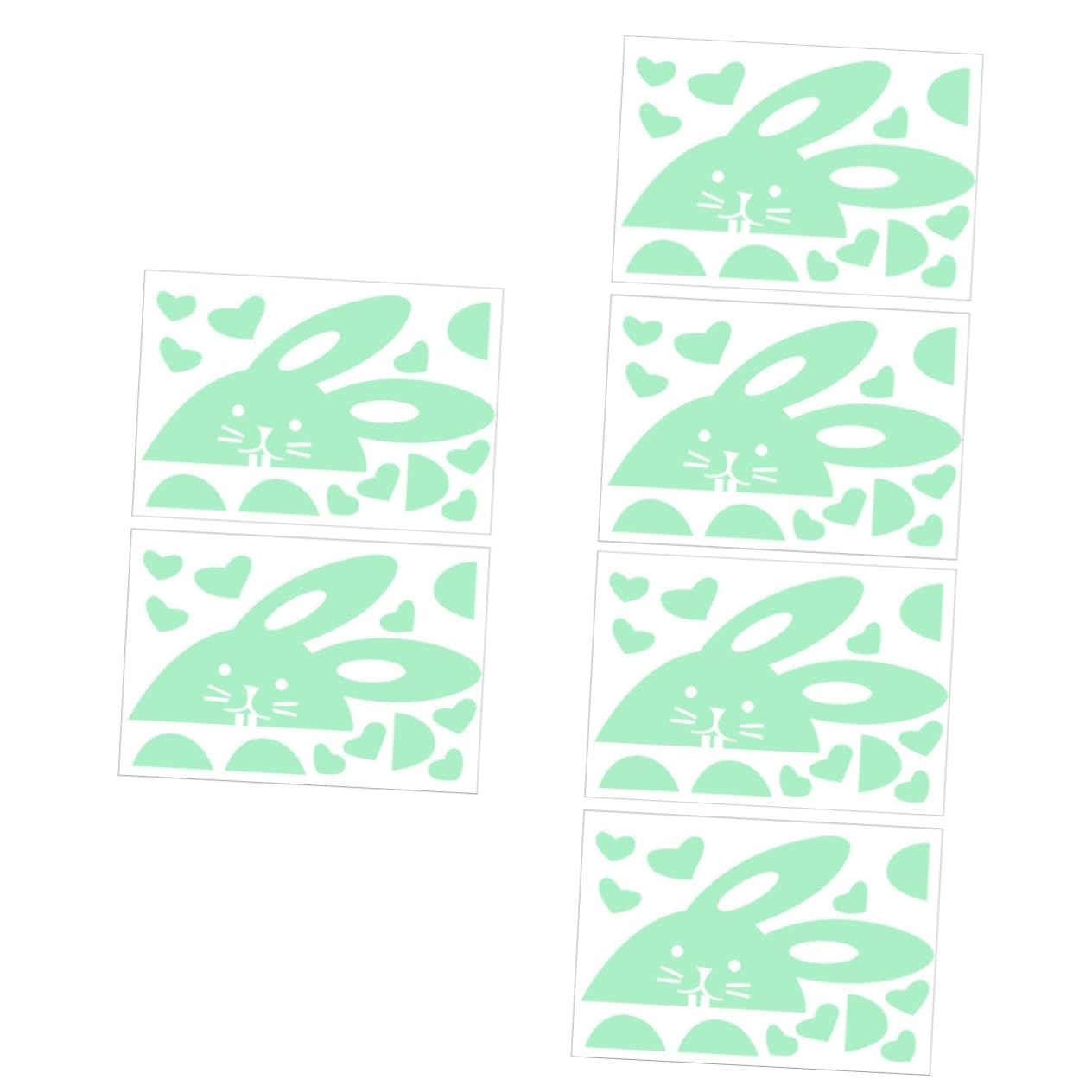 TOYANDONA 6 Sets Fluorescent Stickers Label Stickers Light Sticker for Bedroom Rabbit Shaped Light Sticker Home Décor Light House Decorations for Home Delicate Light Decor Bunny Decor PVC