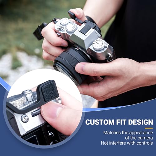 Image of JJC Metal Thumb Grip Hot Shoe Thumb Rest for Fuji X-T50 XT50 Camera, Silver | Stable and Safe Hand Hold Accessories, Not Affect The Use of Camera Buttons