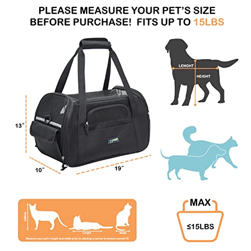 Image of Jespet Airline Approved Soft-Sided Kennel Pet Carrier Travel Handbag