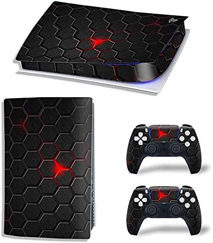 WALLTON - PS5 Skin Protective Wrap Cover Vinyl Sticker Decals for PlayStation 5 Disk Version Console and Two Dual Sense 5 Sticker Skins Black PS5 Skin - Armor Design (B09BB1MJJ3) Amazon Price History, Amazon Price Tracker