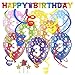 Produktbild Libetui 3.Geburtstag Dekoration Geburtstag Deko-Set 'Stern' Happy Birthday farbenfrohe Partykette Bunte Girlande Spirale Luftballons und Geburtstags-Kerzen DREI Jahre
