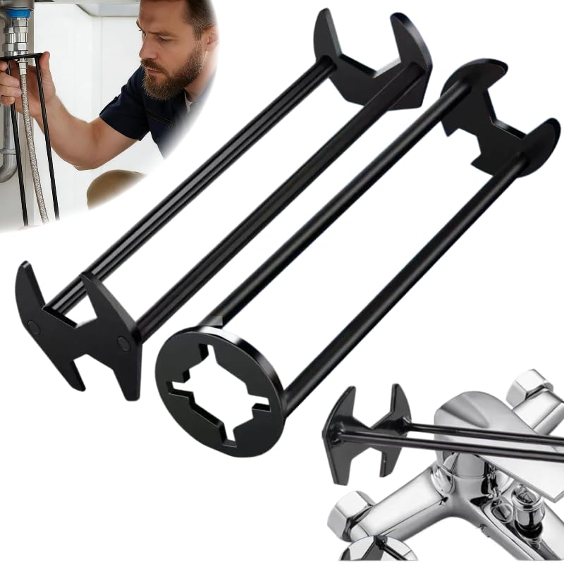 ZXLXLGC 2026 Upgraded Multifunctional Sink Wrench 2-Pack Plumbing Tools for Tight Spaces Faucet & Basin Installation for Kitchen Bathroom