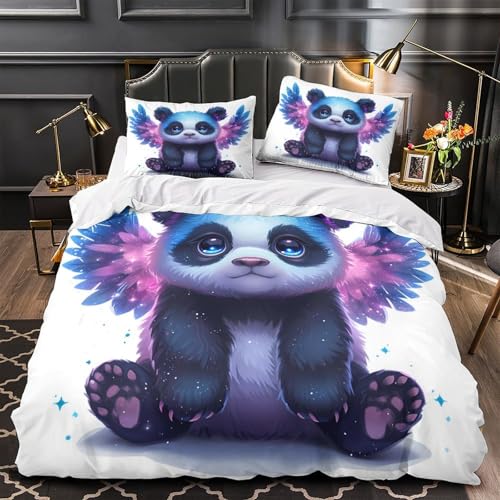 Housse de couette panda imprimé en 3D super douce à fermeture éclair