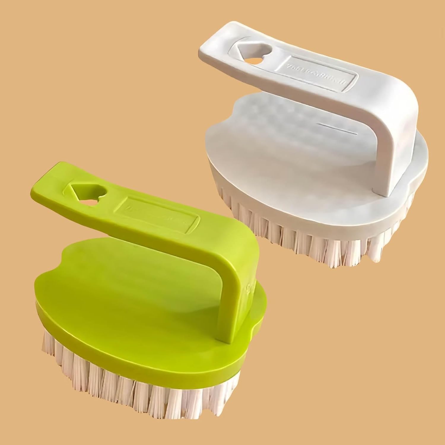 Zheigaoxea 1 2 Pack Fruit And Vegetable Brushes,Vegetable Scrubber For Food,Veggie Wash Brush With Stiff Bristles Vegetable Cleaner Brush For Fruits,Potatoes,Carrots & More（Green&White）