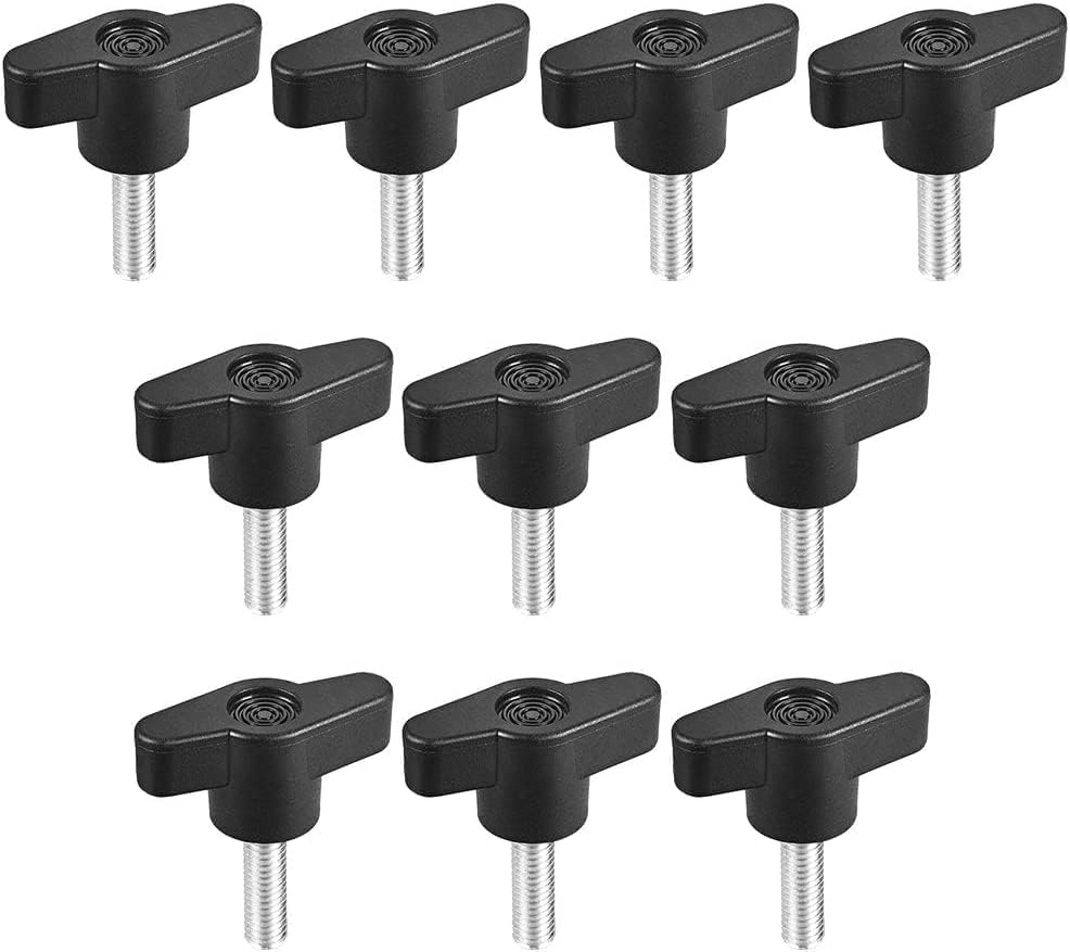TOP-VIGOR M6 x 20mm Handle Knobs Clamping T-Shape, 10Pcs Handle Gripandles Screw Knob for Machine Tools, 10Pcs*M6 x 20mm