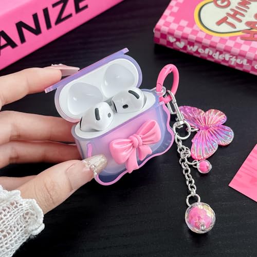 Compatible with AirPods 5 & 4 Clear Case Rosepink Bow + Cleaner Kit by GARTOO - Used condition - Image 2