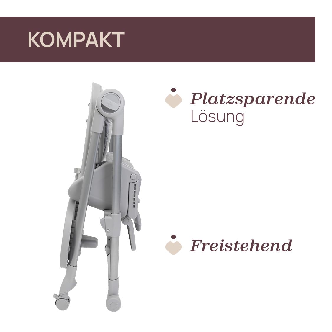 Chicco Polly Armonia Seggiolone Evolutivo Pappa per Bambini da 0 Mesi a 40 kg, Sedia Evolutiva, Seggiolone Reclinabile a Sdraietta con Altezza e Poggiapiedi Regolabili,4 Ruote,Compatto,Grigio Chiaro